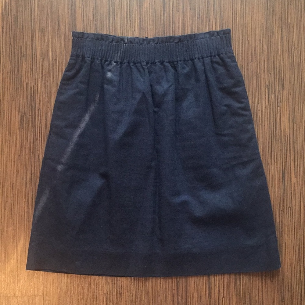 Navy blue paper bag-waisted Jcrew skirt